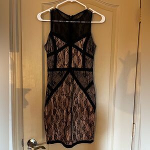 Forever 21 lace black dress sz m corset